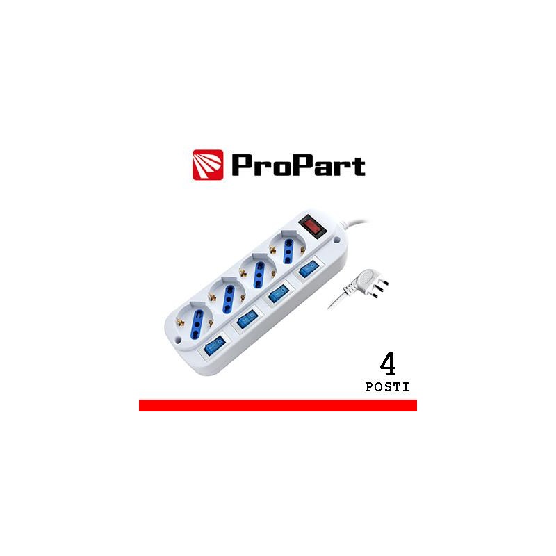 Multipresa 4pos bipasso/schuko spina16A +interr. multipli