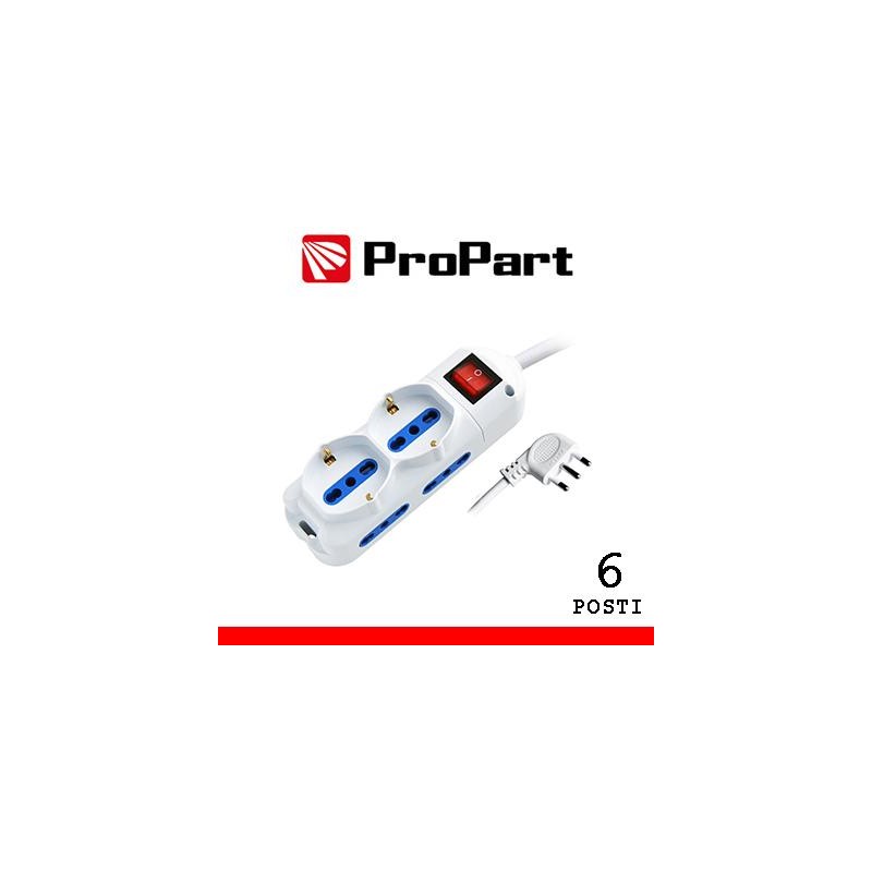 Multipresa 6pos bipasso + bipasso/schuko spina16A +inter 3m