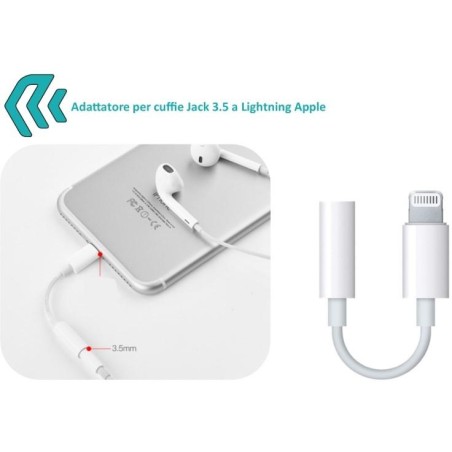 Adattatore per Audio Jack 3,5 a Apple Lightning iPhone