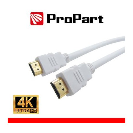 Cavo HDMI 2.0 High Speed 4K 3D con Ethernet 3m SP-SP BIANCO