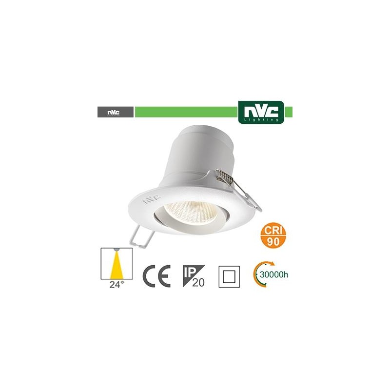 Faro direzionabile LED IP20 9W 3000K 700LM 24º FORO:95mm