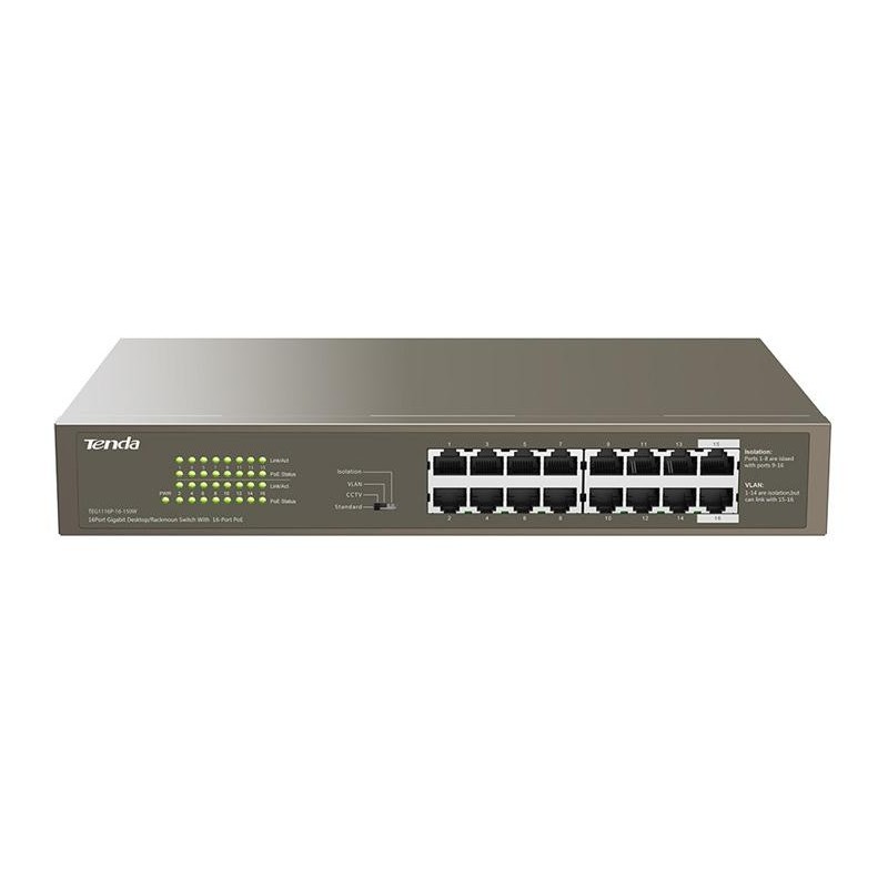 Switch 16 porte Gigabit PoE TEG1116P-16-150W