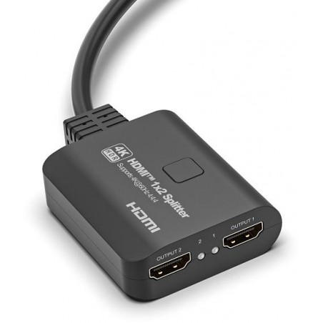 Splitter HDMI 1x2, 18G HDMI 2.0  4K2K@60Hz, con Downscaler 