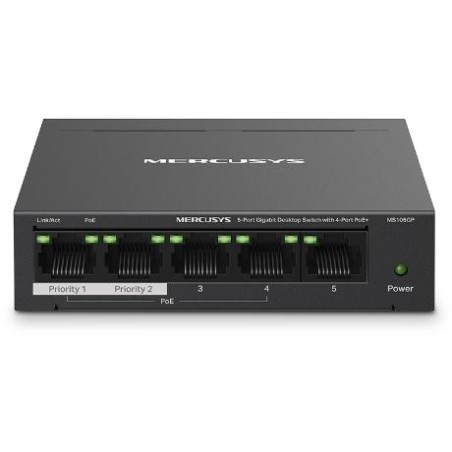 Switch Desktop 5 porte 10/100/1000 PoE+  - Mercusys MS105GP