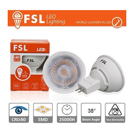 MR16 Lampadina LED - 6W 3000K 500LM 38º CRI80 DC 12V