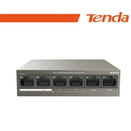 Tenda Switch 6 porte 10/100M desktop 4 porte PoE Tenda - TEF1106P-4-63W