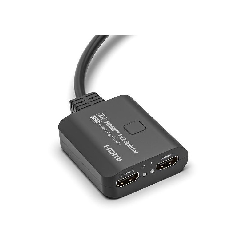 Splitter HDMI 1x2, 18G HDCP2.3, 4K@60Hz, Downscaler On-Off