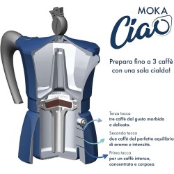 Macchia da caffe' MokaCiao - caffettiera da 3 tazze con 15 cialde OMAGGIO 9780201379624